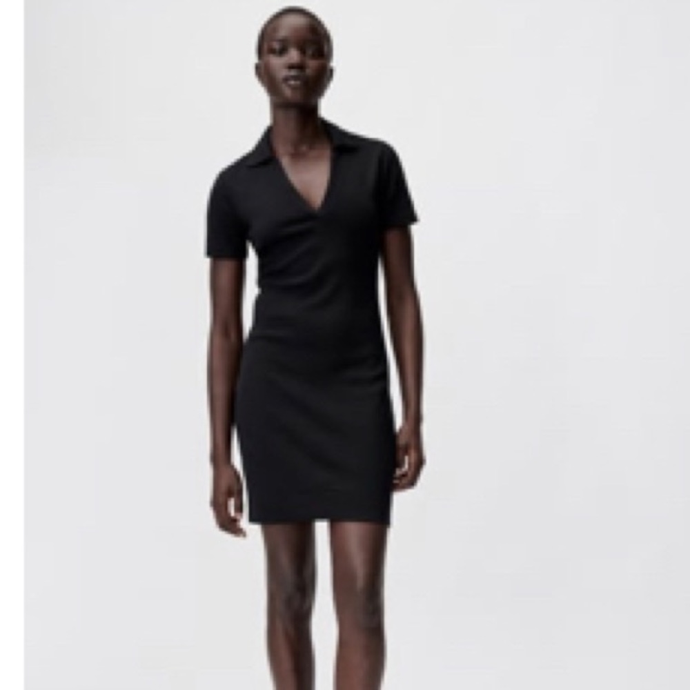 💋Zara ribbed polo dress LBD💋